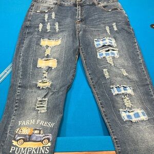 Evaless farm fresh stretch, distressed jeans SZ16 NWOT